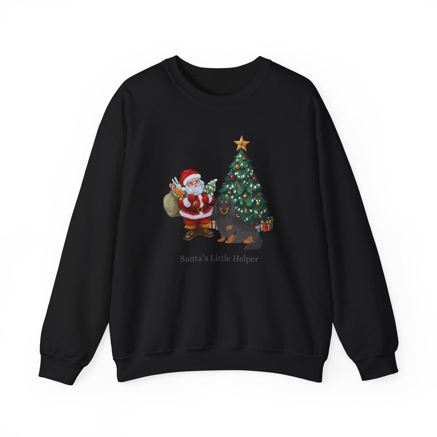 Dachshund Dog Santa's Little Helper Unisex Heavy Blend Crewneck Sweatshirt