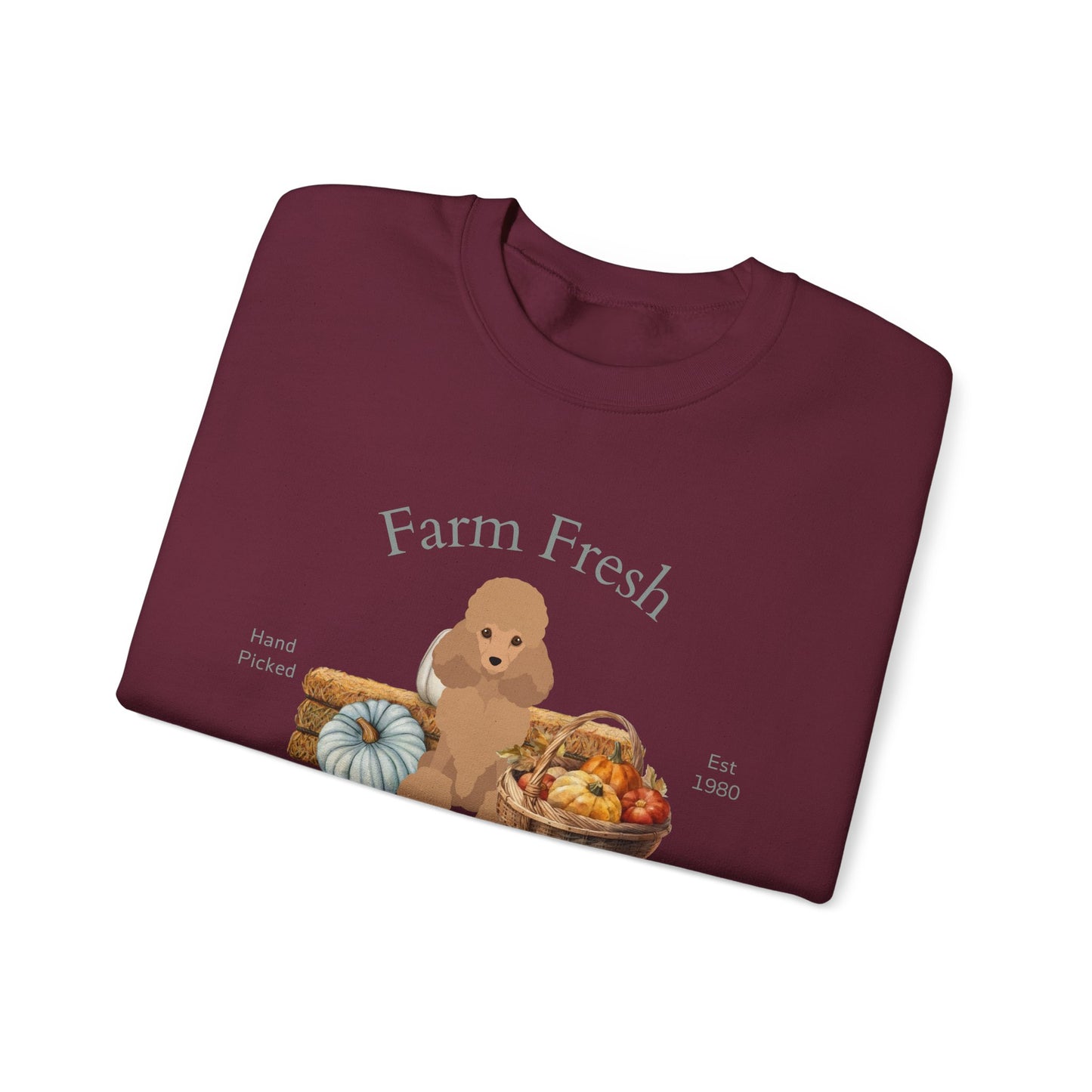 Poodle Dog Fall Farm Fresh Unisex Heavy Blend Crewneck Sweatshirt