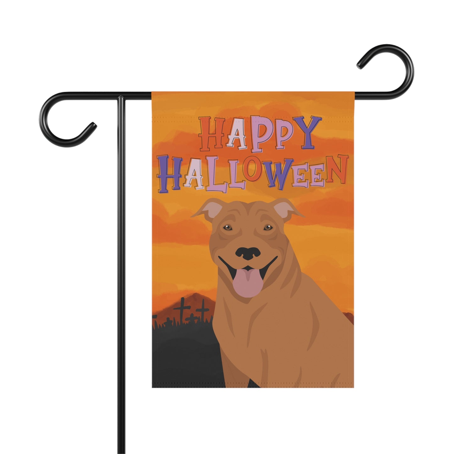 Pit Bull Dog Halloween Garden Flag