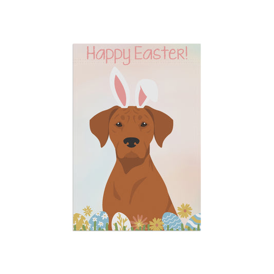 Rhodesian Ridgeback Happy Easter Garden Flag