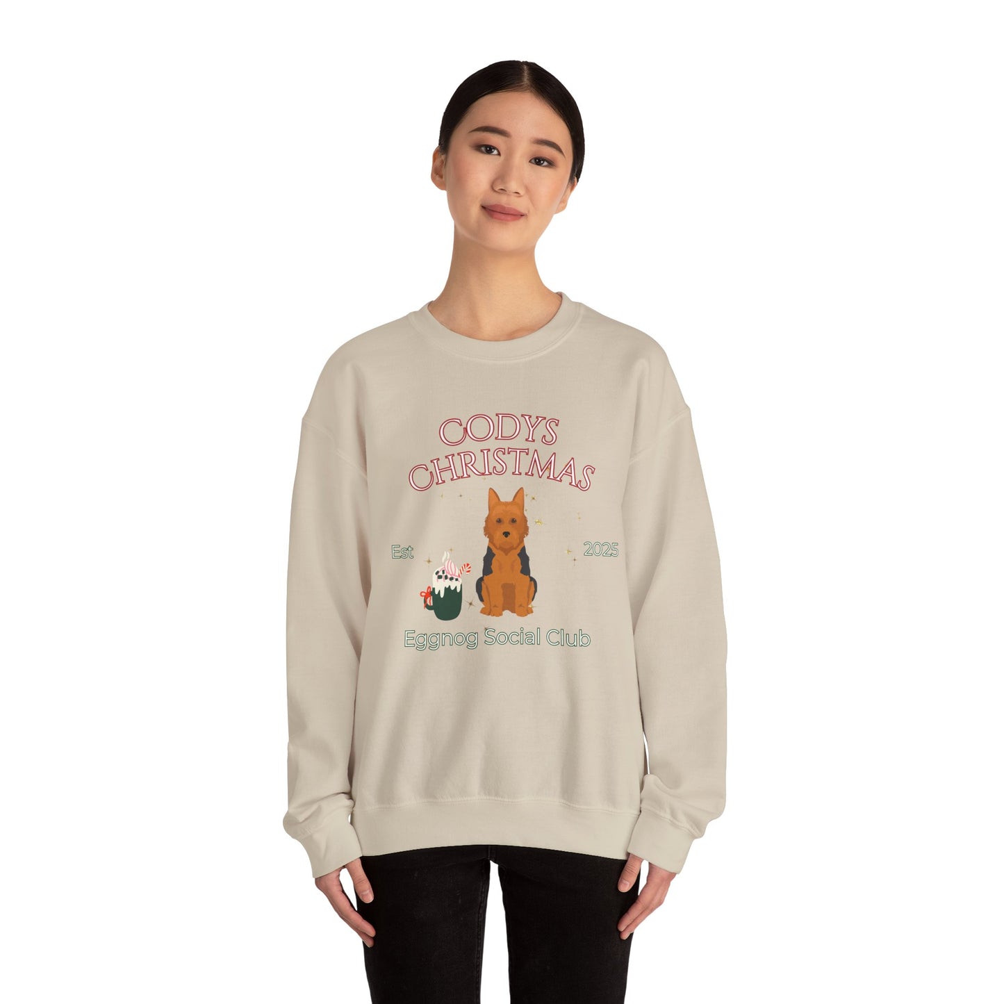 Australian Terrier Dog Dog Christmas Social Club Unisex Heavy Blend Crewneck Sweatshirt Custom Name
