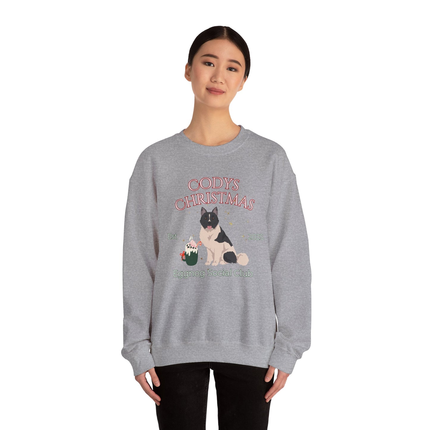 Elo Dog Christmas Social Club Unisex Heavy Blend Crewneck Sweatshirt Custom Name