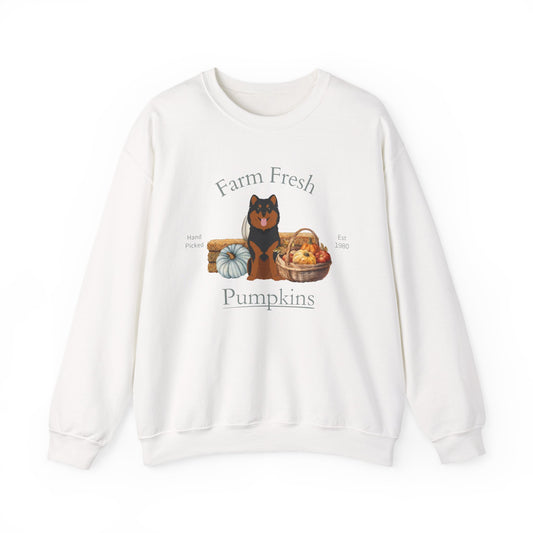 Finnish Lapphund Dog Fall Farm Fresh Unisex Heavy Blend Crewneck Sweatshirt