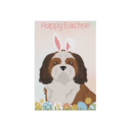 Shih Tzu Dog Happy Easter Garden Flag