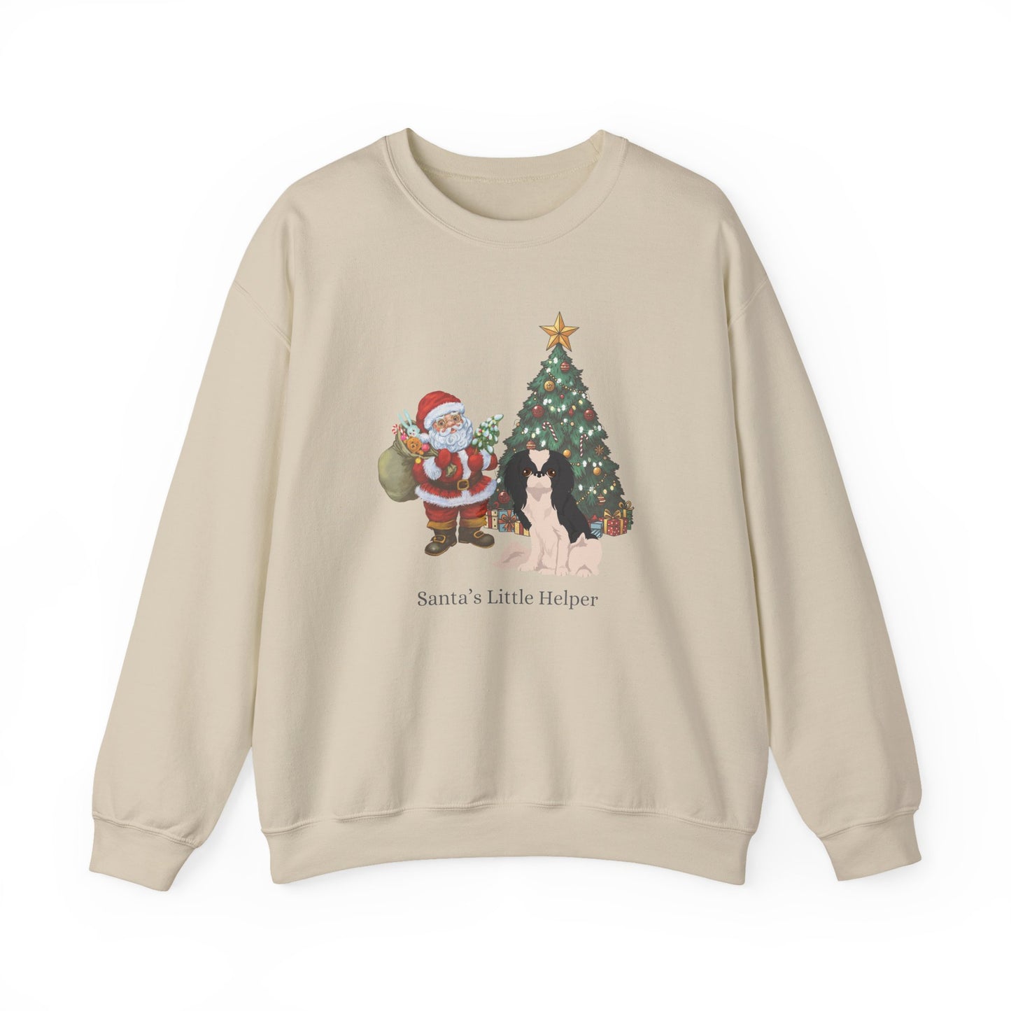 Japanese Chin Dog Santa's Little Helper Unisex Heavy Blend Crewneck Sweatshirt