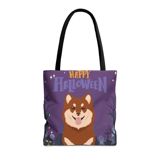 Finnish Lapphund Dog Happy Halloween Tote Bag 16x16