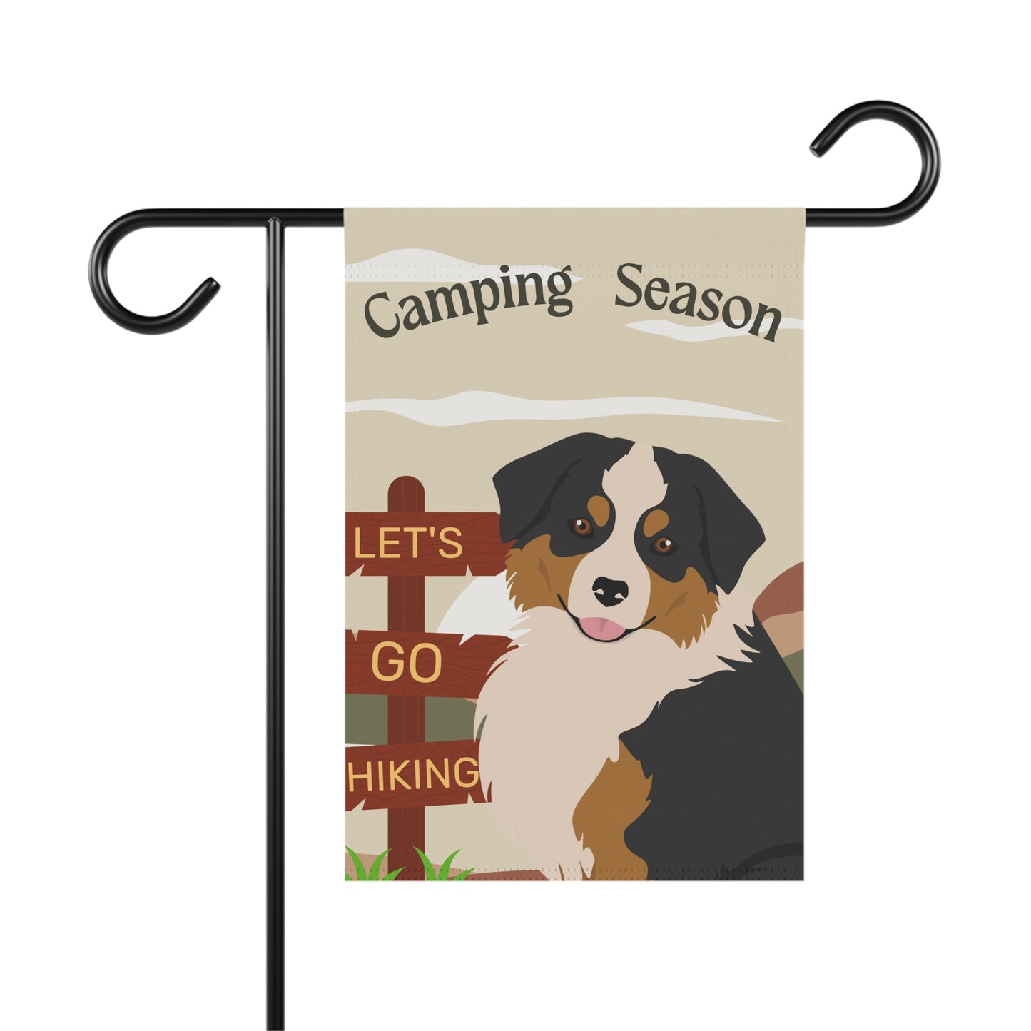 Miniature American Shepherd Dog Camping Garden Flag