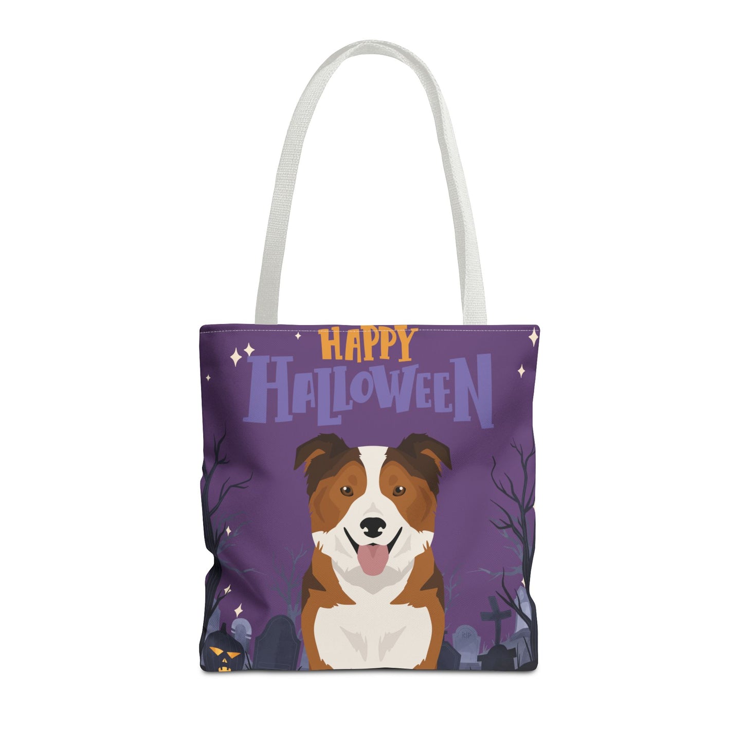 Border Collie Dog Happy Halloween Tote Bag 16x16
