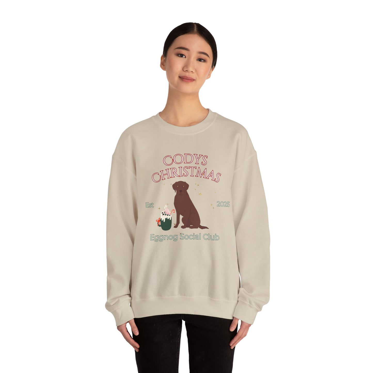 Labrador Retriever Dog Christmas Social Club Unisex Heavy Blend Crewneck Sweatshirt Custom Name