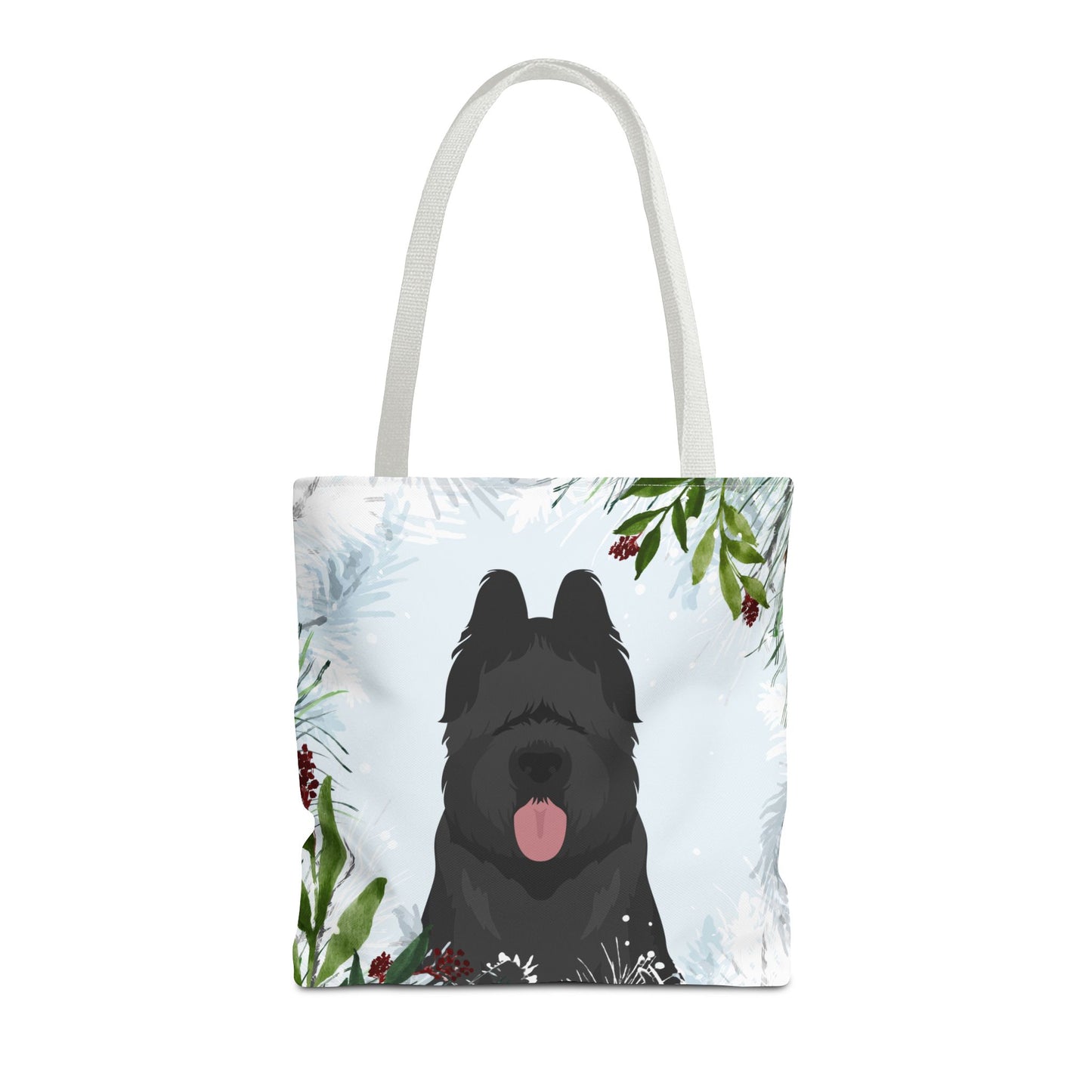 Briard Dog Christmas Holiday Tote Bag 16x16