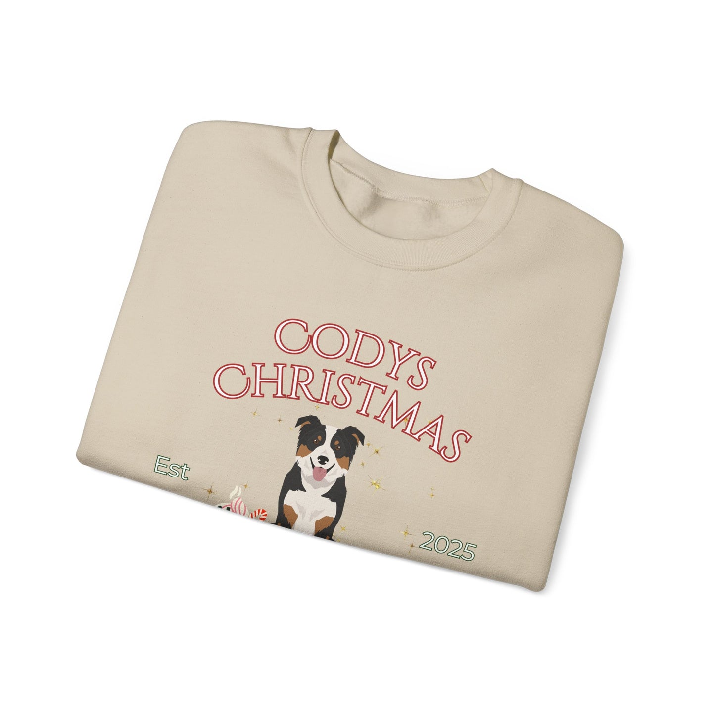 Border Collie Dog Christmas Social Club Unisex Heavy Blend Crewneck Sweatshirt Custom Name