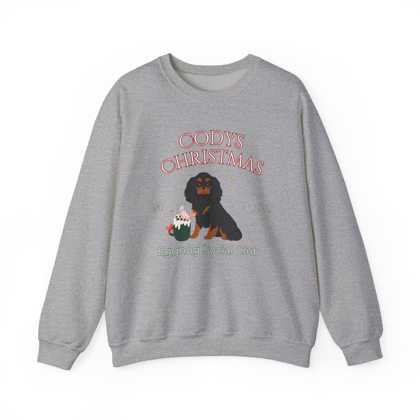 Cavalier King Charles Spaniel Dog Christmas Social Club Unisex Heavy Blend Crewneck Sweatshirt Custom Name
