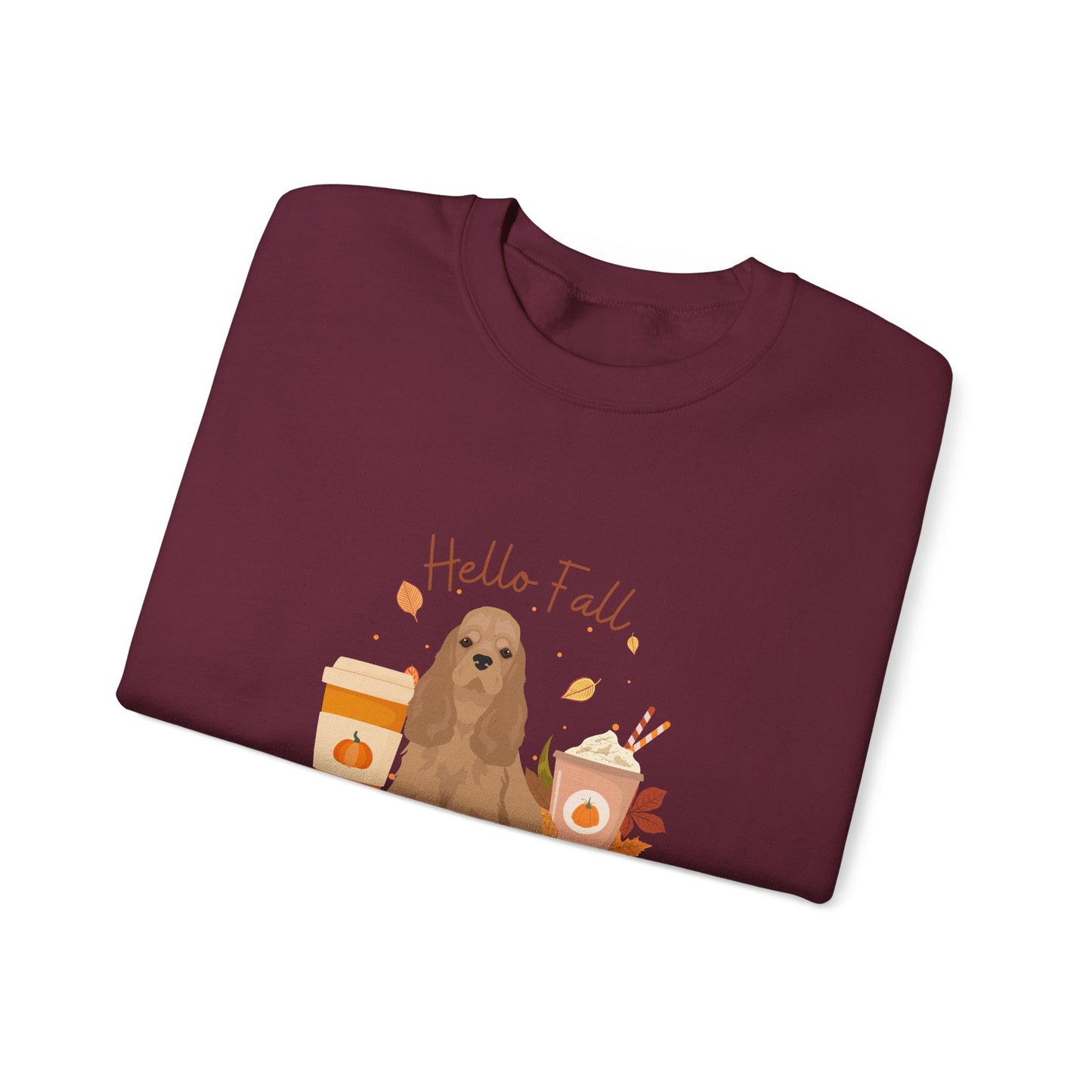Cocker Spaniel Dog Fall Unisex Heavy Blend Crewneck Sweatshirt