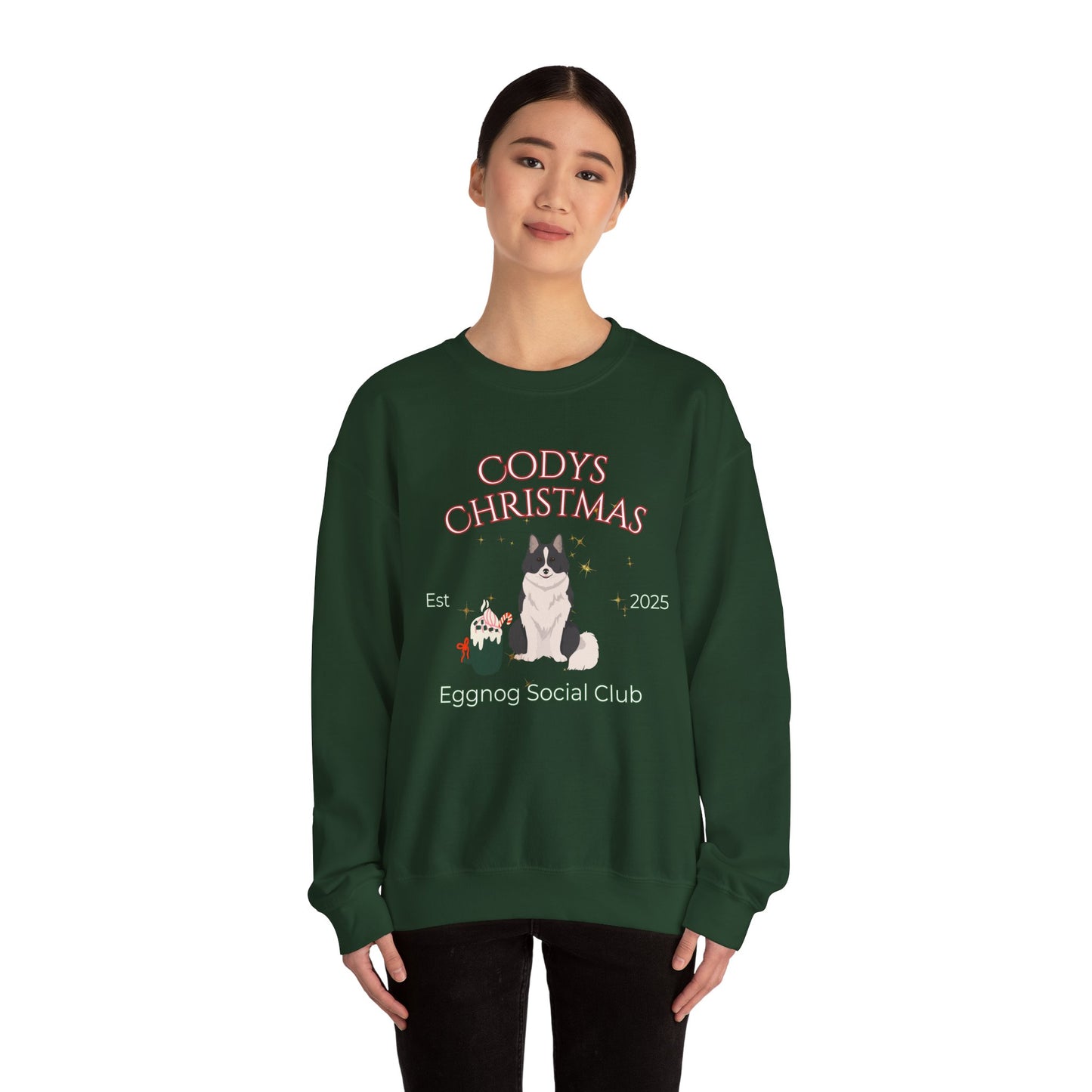 Icelandic Sheepdog Dog Christmas Social Club Unisex Heavy Blend Crewneck Sweatshirt Custom Name