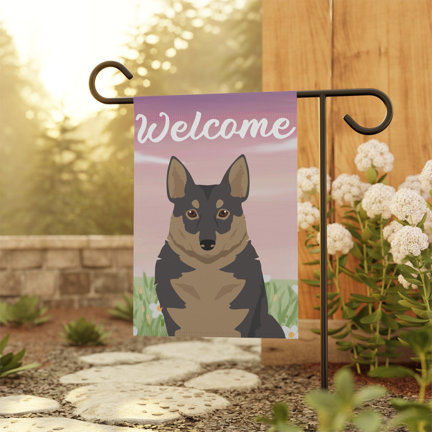 Swedish Vallhund Dog Welcome Garden Flag