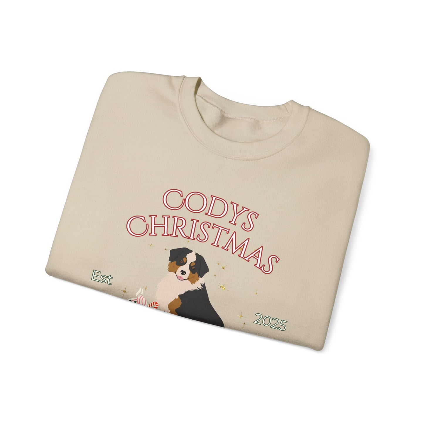 Miniature American Shepherd Dog Christmas Social Club Unisex Heavy Blend Crewneck Sweatshirt Custom Name