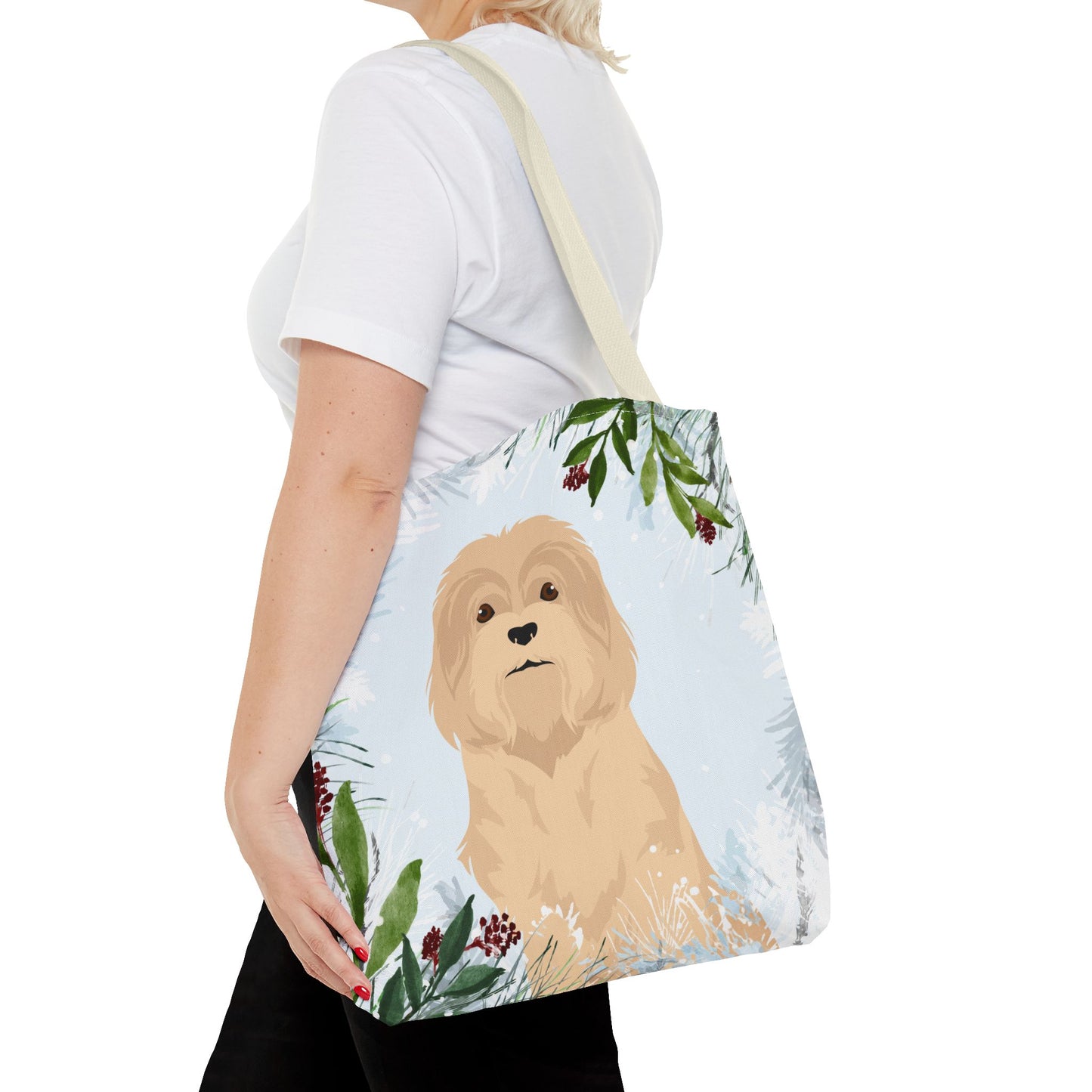 Lowchen Dog Christmas Holiday Tote Bag 16x16