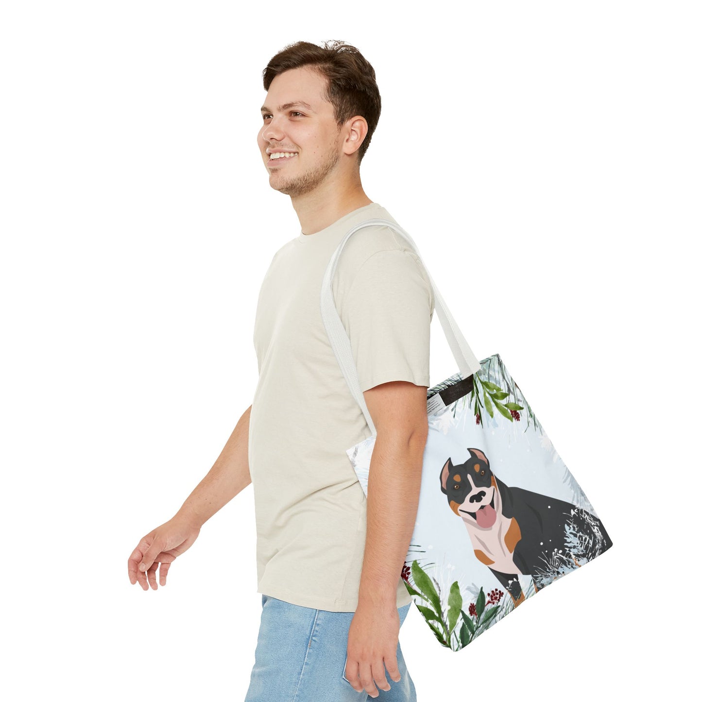 Pit Bull Dog Christmas Holiday Tote Bag 16x16