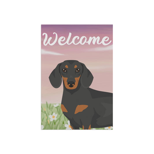 Dachshund Welcome Garden Flag 12x18