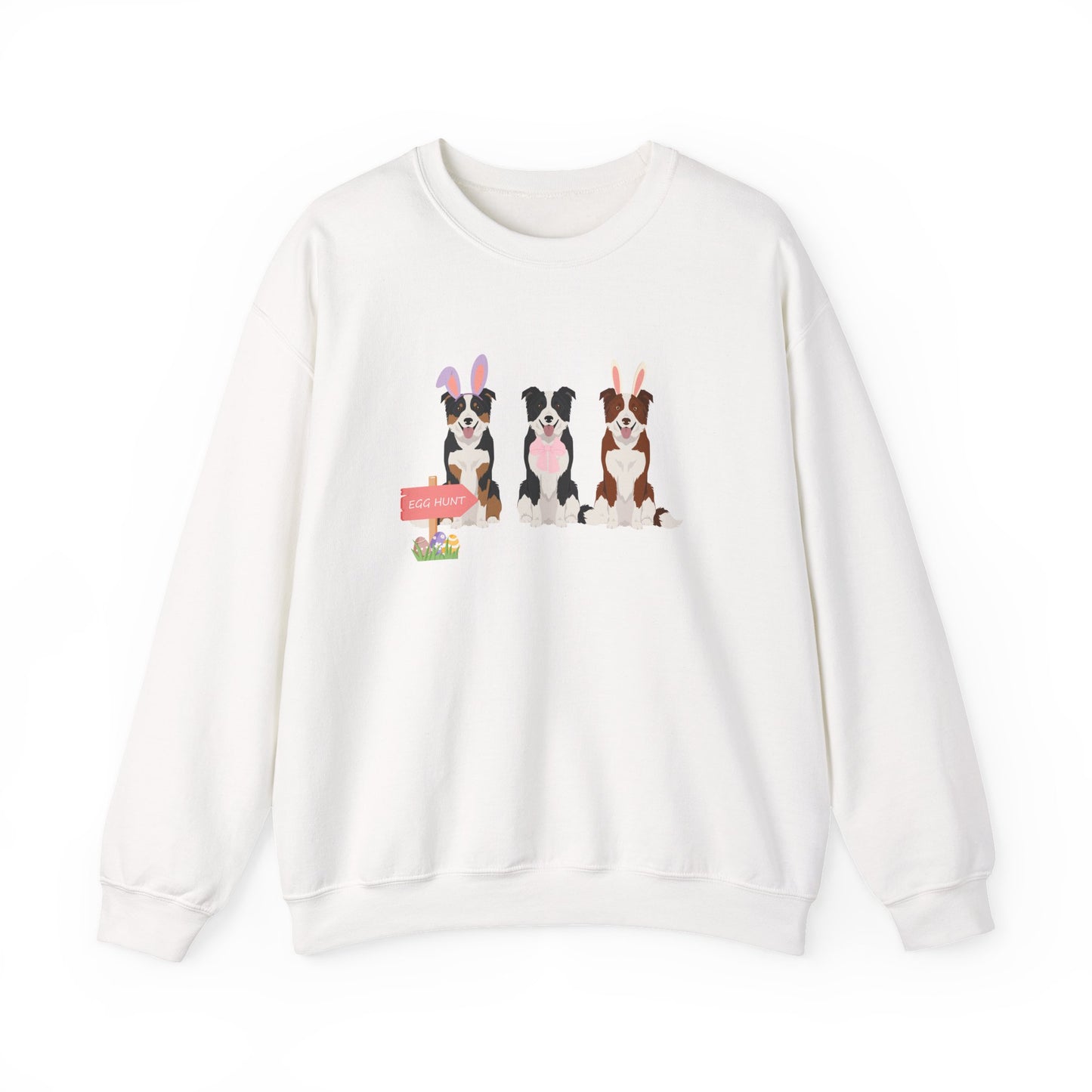 Border Collie Dog Easter Unisex Heavy Blend Crewneck Sweatshirt, Easter, Cute Dog Mom Gift
