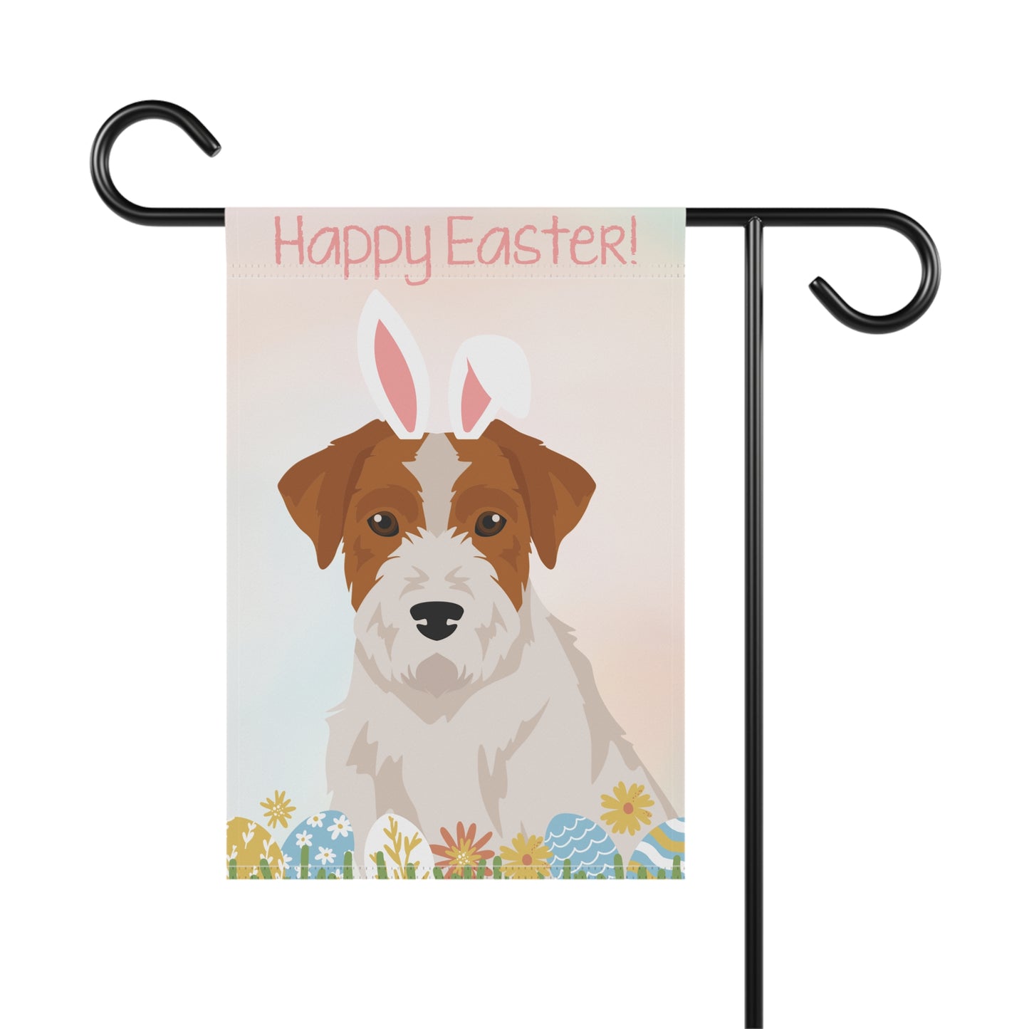 Jack Russell Terrier Dog Happy Easter Garden Flag