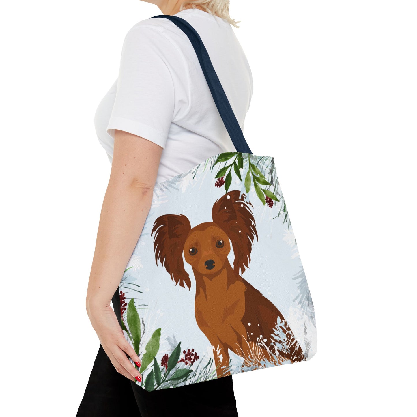 Russian Toy Terrier Dog Christmas Holiday Tote Bag 16x16