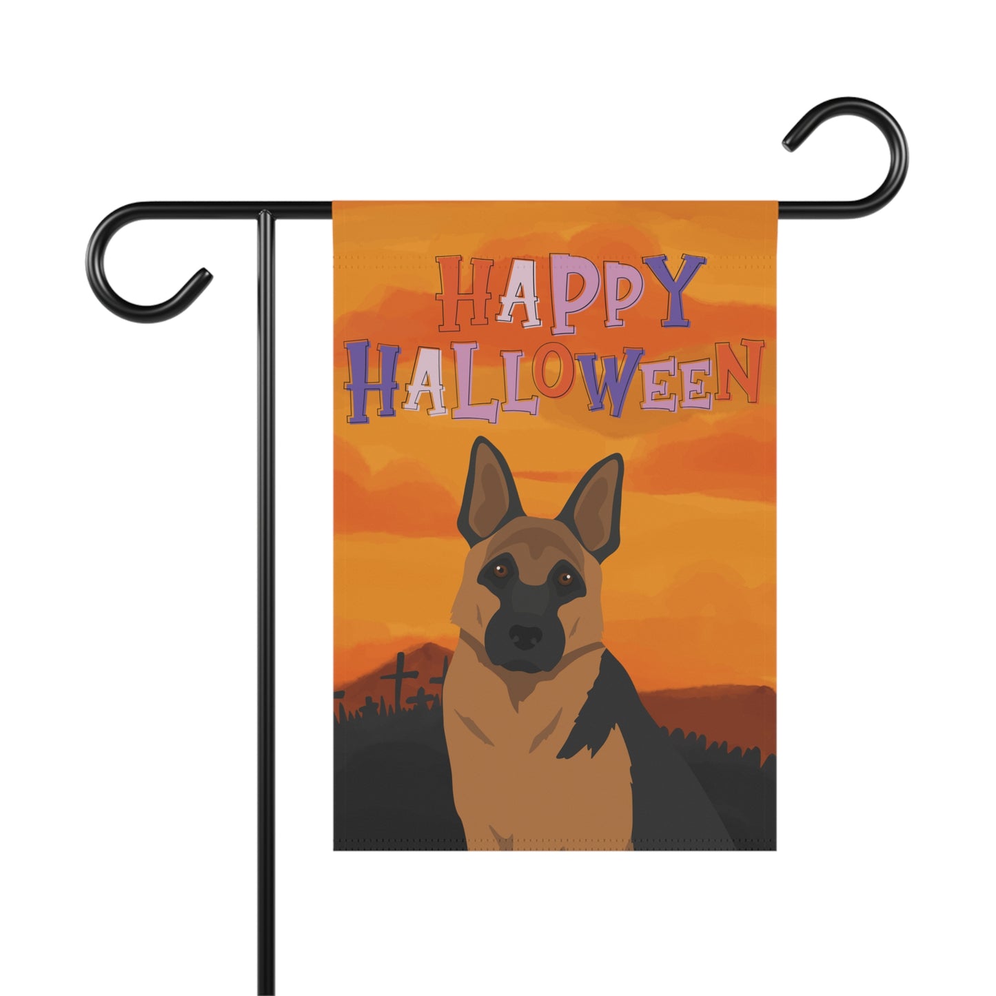 German Shepherd Dog Halloween Garden Flag