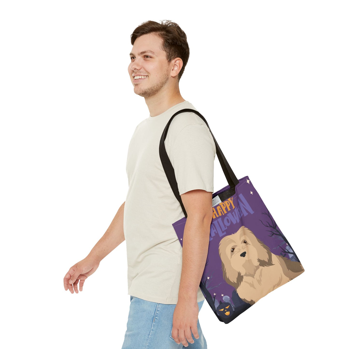 Havanese Dog Happy Halloween Tote Bag 16x16