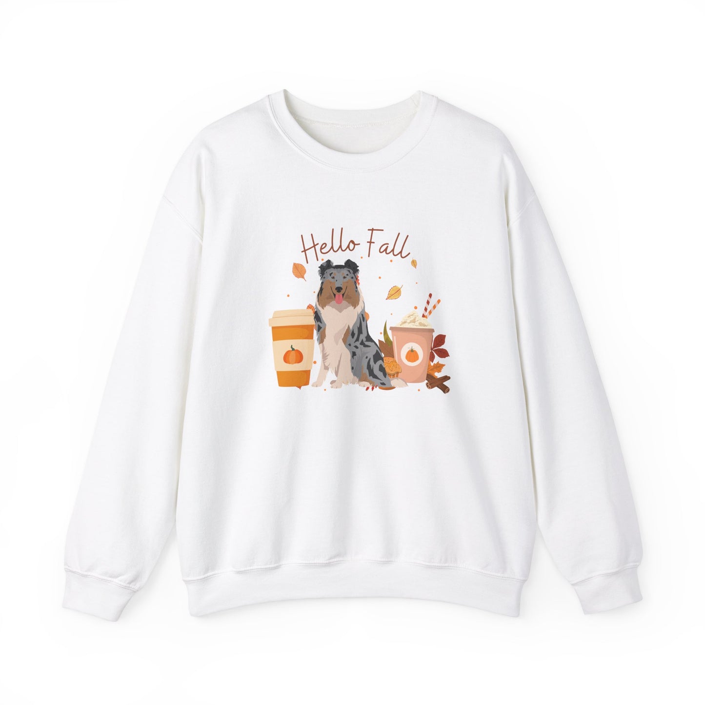 Rough Collie Dog Fall Halloween Unisex Heavy Blend Crewneck Sweatshirt