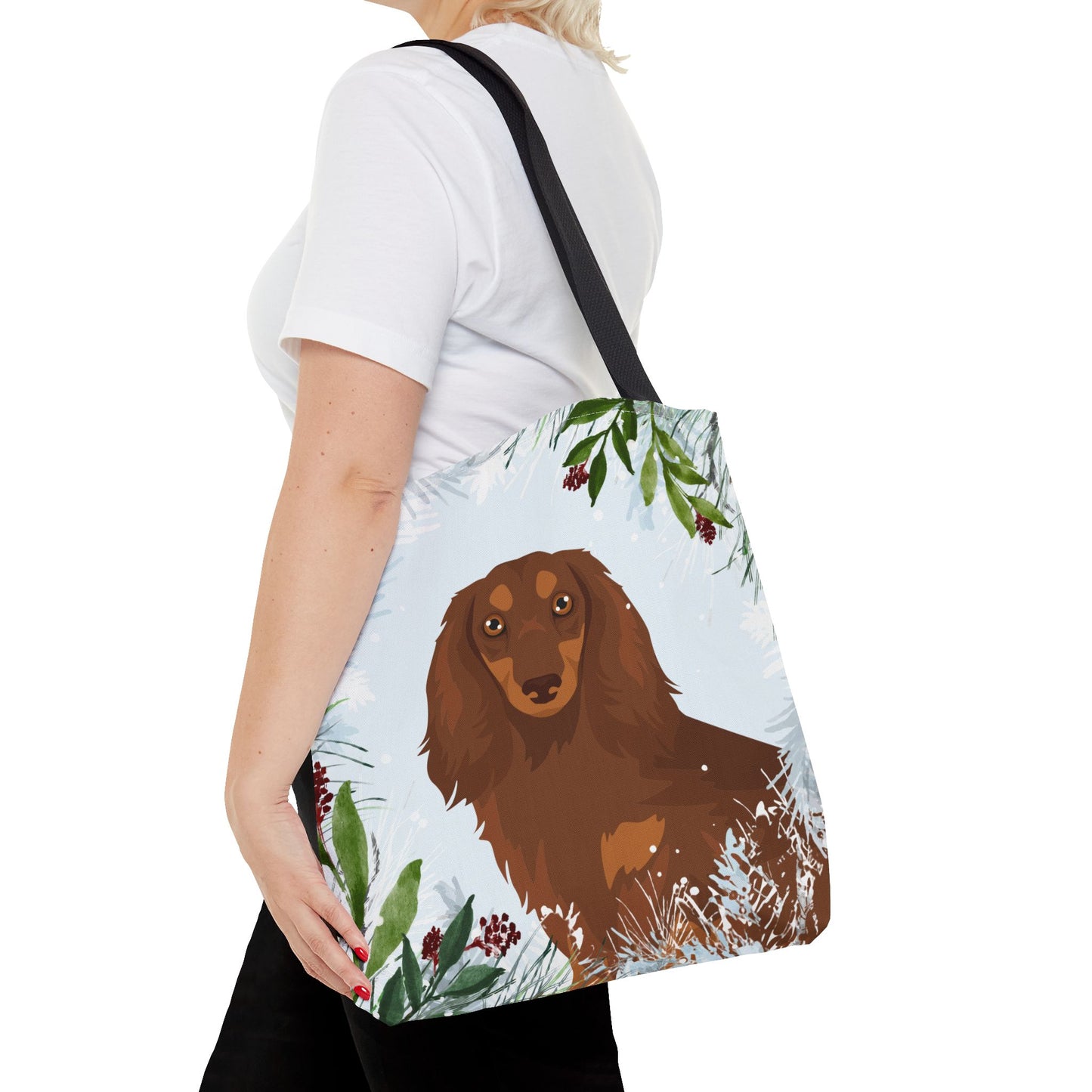 Dachshund Dog Christmas Holiday Tote Bag 16x16