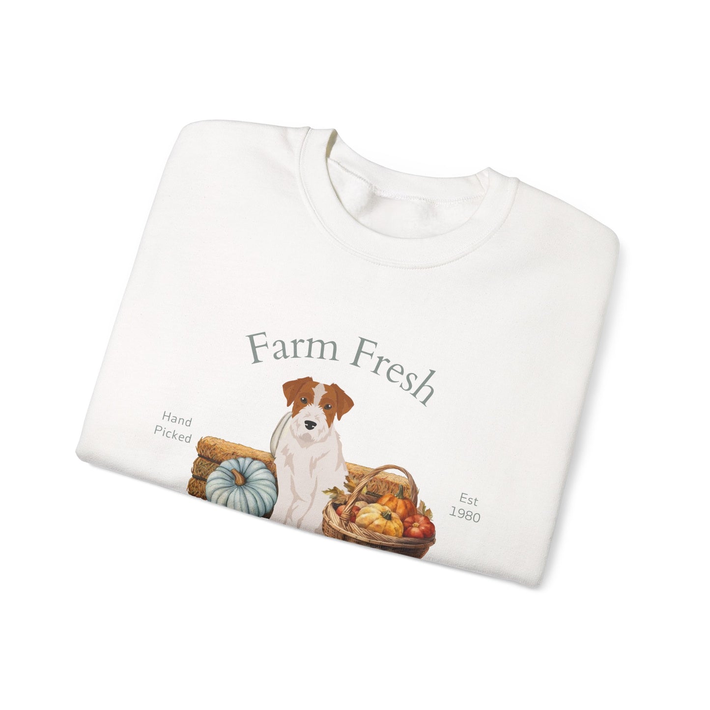 Jack Russell Terrier Dog Fall Farm Fresh Unisex Heavy Blend Crewneck Sweatshirt