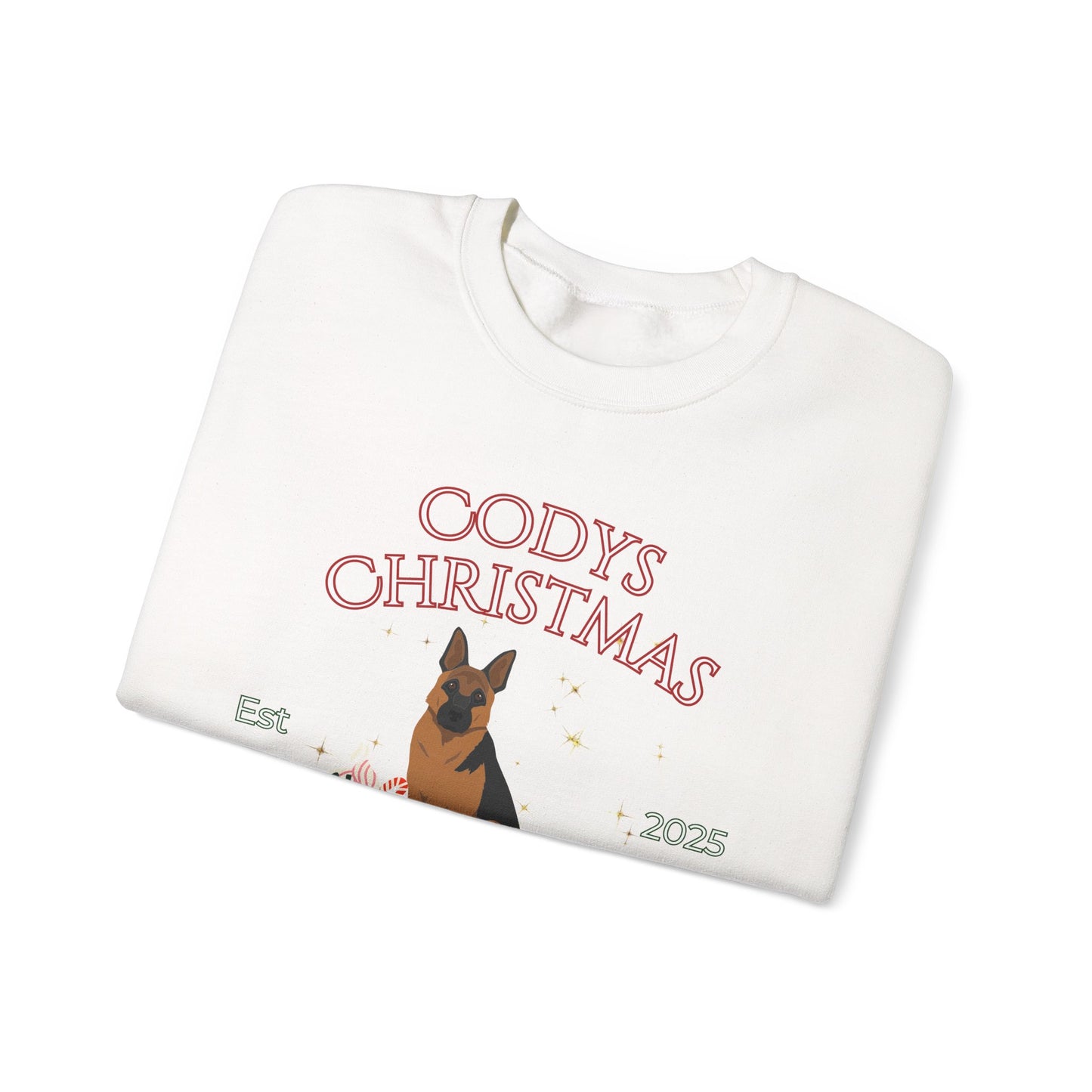 German Shepherd Dog Christmas Social Club Unisex Heavy Blend Crewneck Sweatshirt Custom Name
