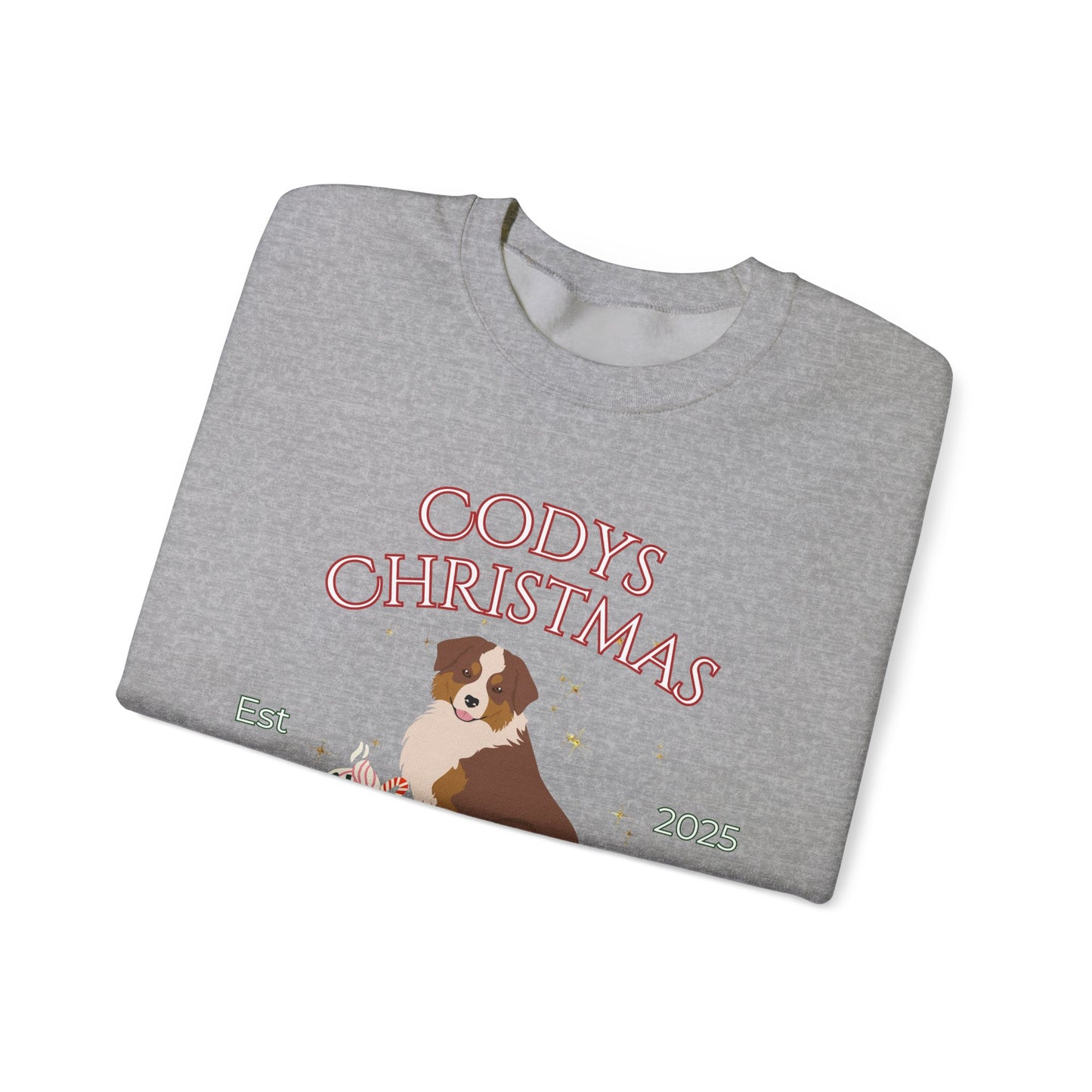 Miniature American Shepherd Dog Christmas Social Club Unisex Heavy Blend Crewneck Sweatshirt Custom Name