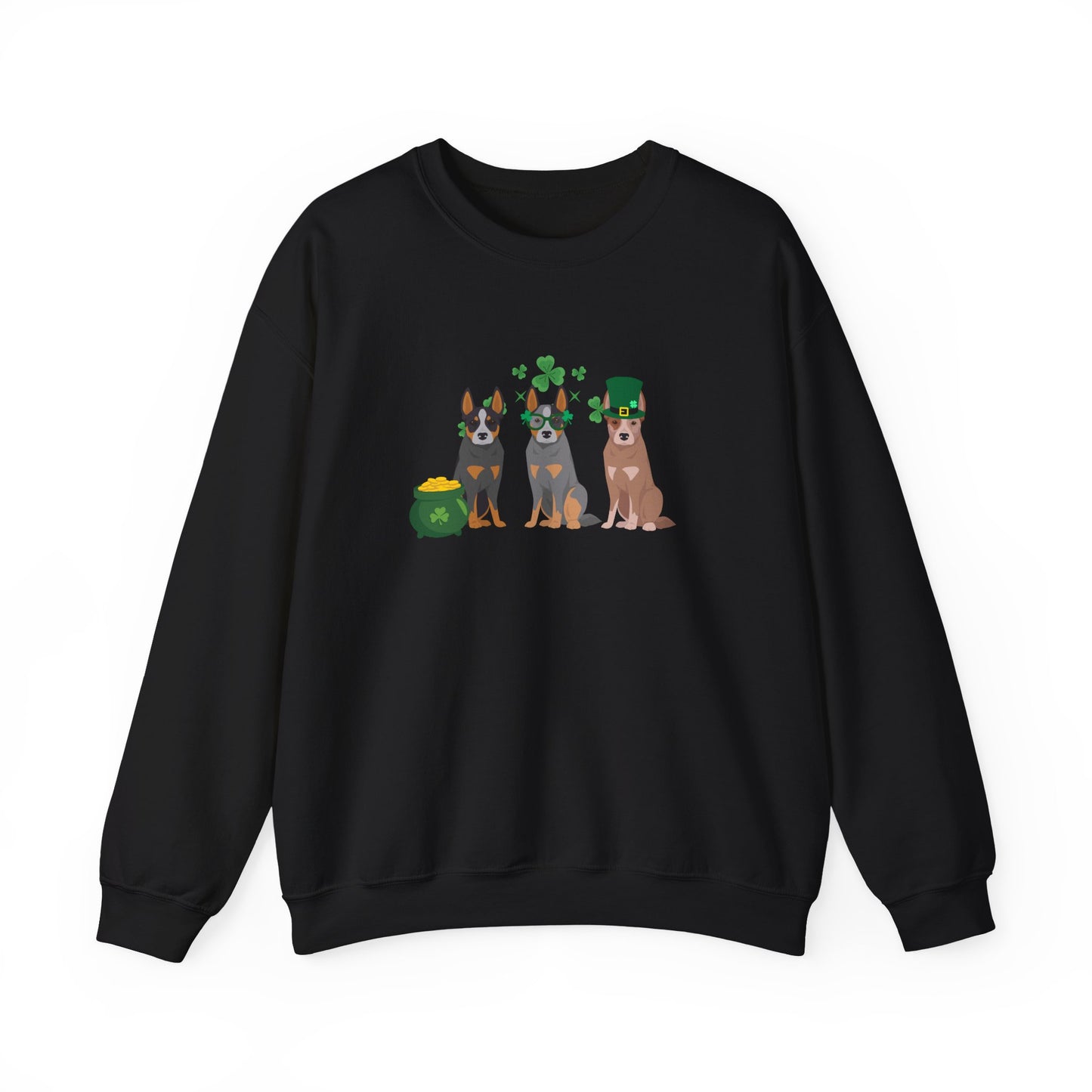 Australian Cattle Dog St Patricks Day Unisex Heavy Blend Crewneck Sweatshirt, St Pattys day, Cute Dog Mom Gift
