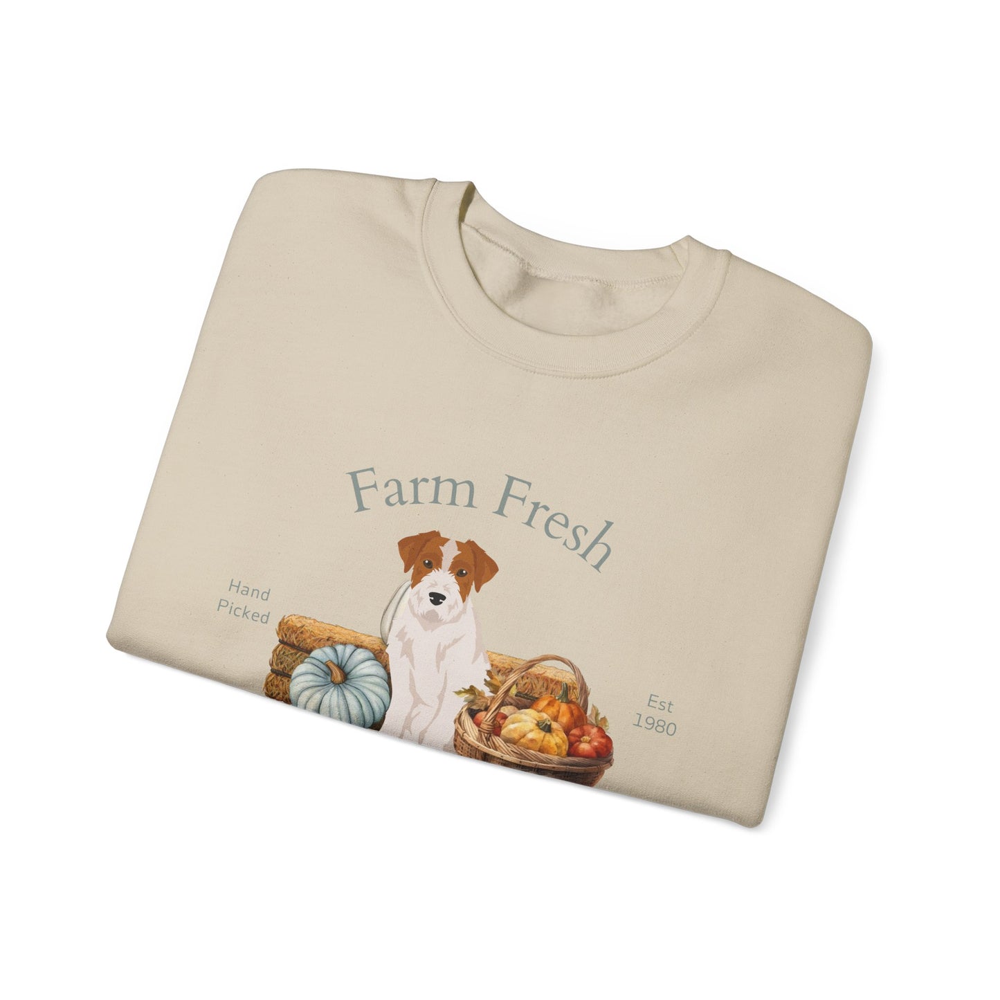 Jack Russell Terrier Dog Fall Farm Fresh Unisex Heavy Blend Crewneck Sweatshirt