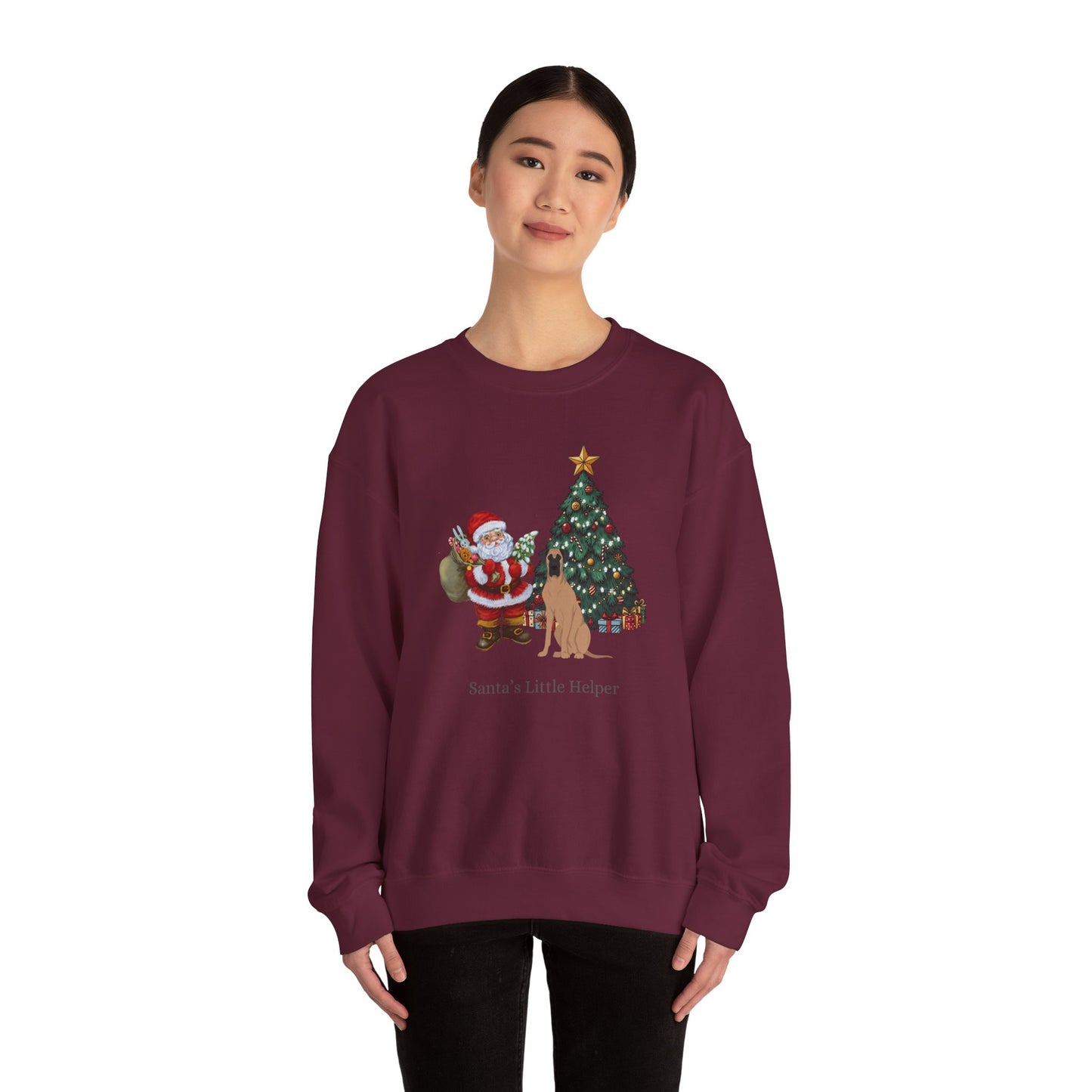 Great Dane Dog Santa's Little Helper Unisex Heavy Blend Crewneck Sweatshirt