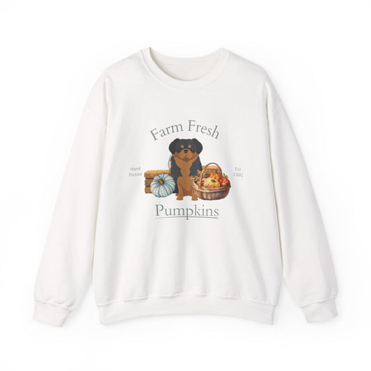 Tibetan Spaniel Dog Fall Farm Fresh Unisex Heavy Blend Crewneck Sweatshirt