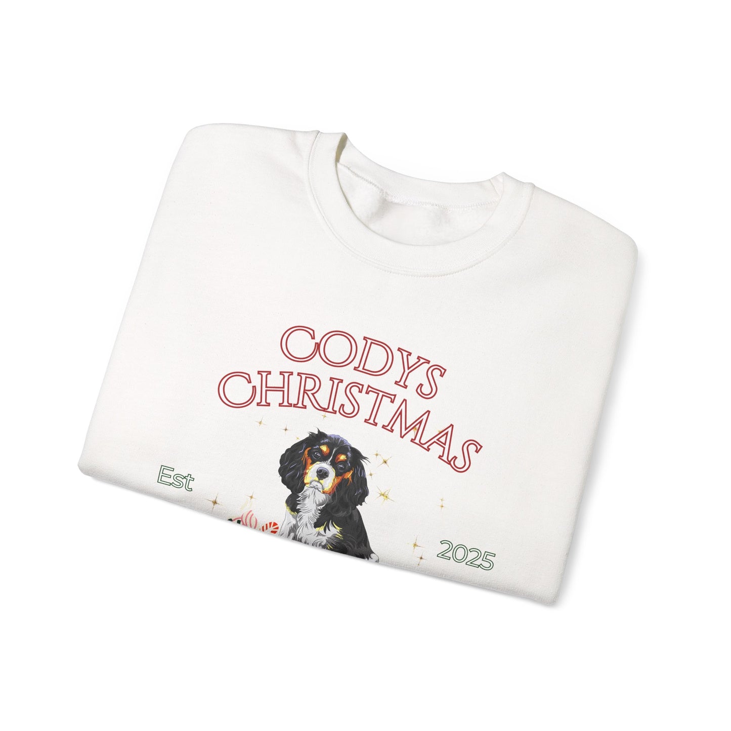 Cavalier King Charles Spaniel Dog Christmas Social Club Unisex Heavy Blend Crewneck Sweatshirt Custom Name