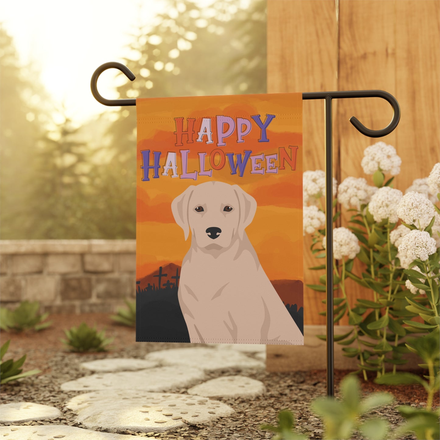 Labrador Retriever Dog Halloween Garden Flag