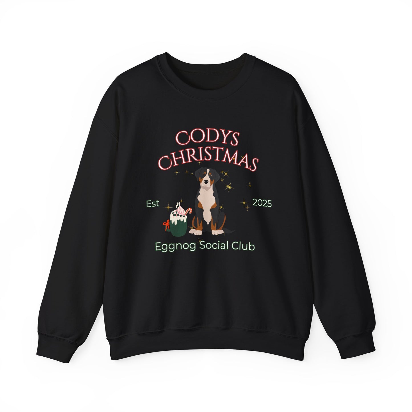 Greater Swiss Mountain Dog Dog Christmas Social Club Unisex Heavy Blend Crewneck Sweatshirt Custom Name