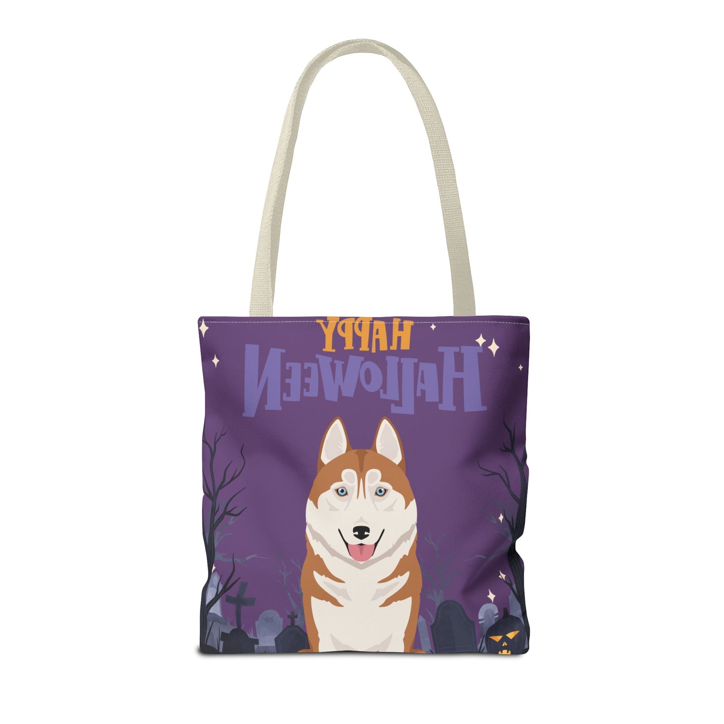 Siberian Husky Dog Happy Halloween Tote Bag 16x16