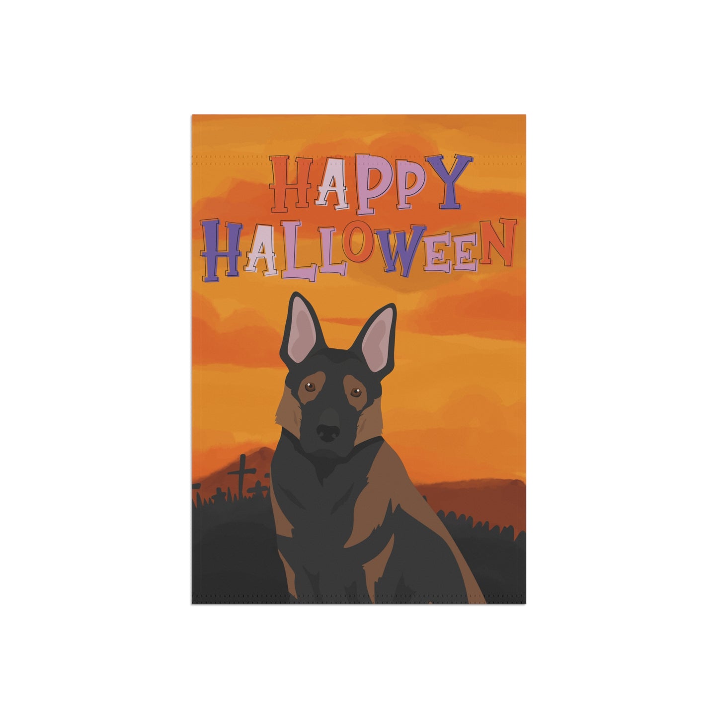 German Shepherd Dog Halloween Garden Flag