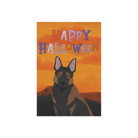 German Shepherd Dog Halloween Garden Flag
