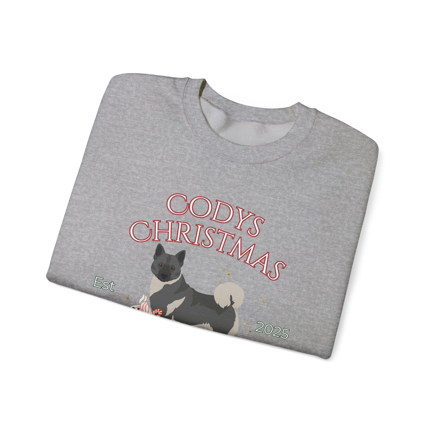 Norwegian Elkhound Dog Christmas Social Club Unisex Heavy Blend Crewneck Sweatshirt Custom Name