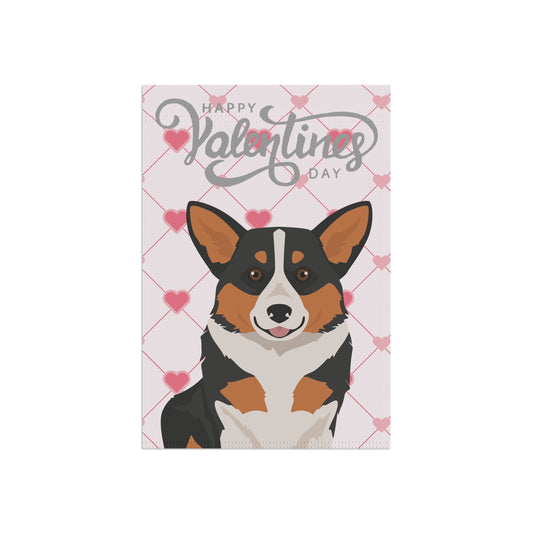 Pembroke Welsh Corgi Dog Valentines Day Garden Flag