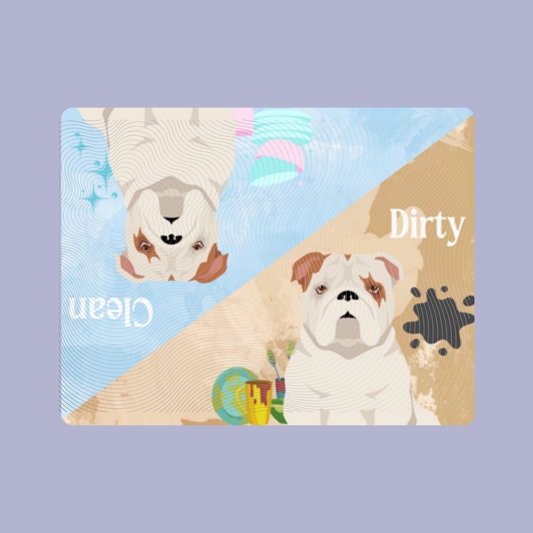 Bulldog Dog Clean & Dirty Fridge Magnet Set 3 Pack