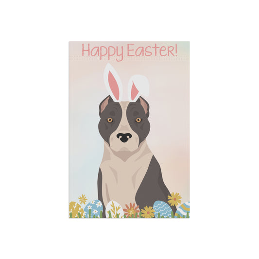 American Staffordshire Bull Terrier Dog Happy Easter Garden Flag