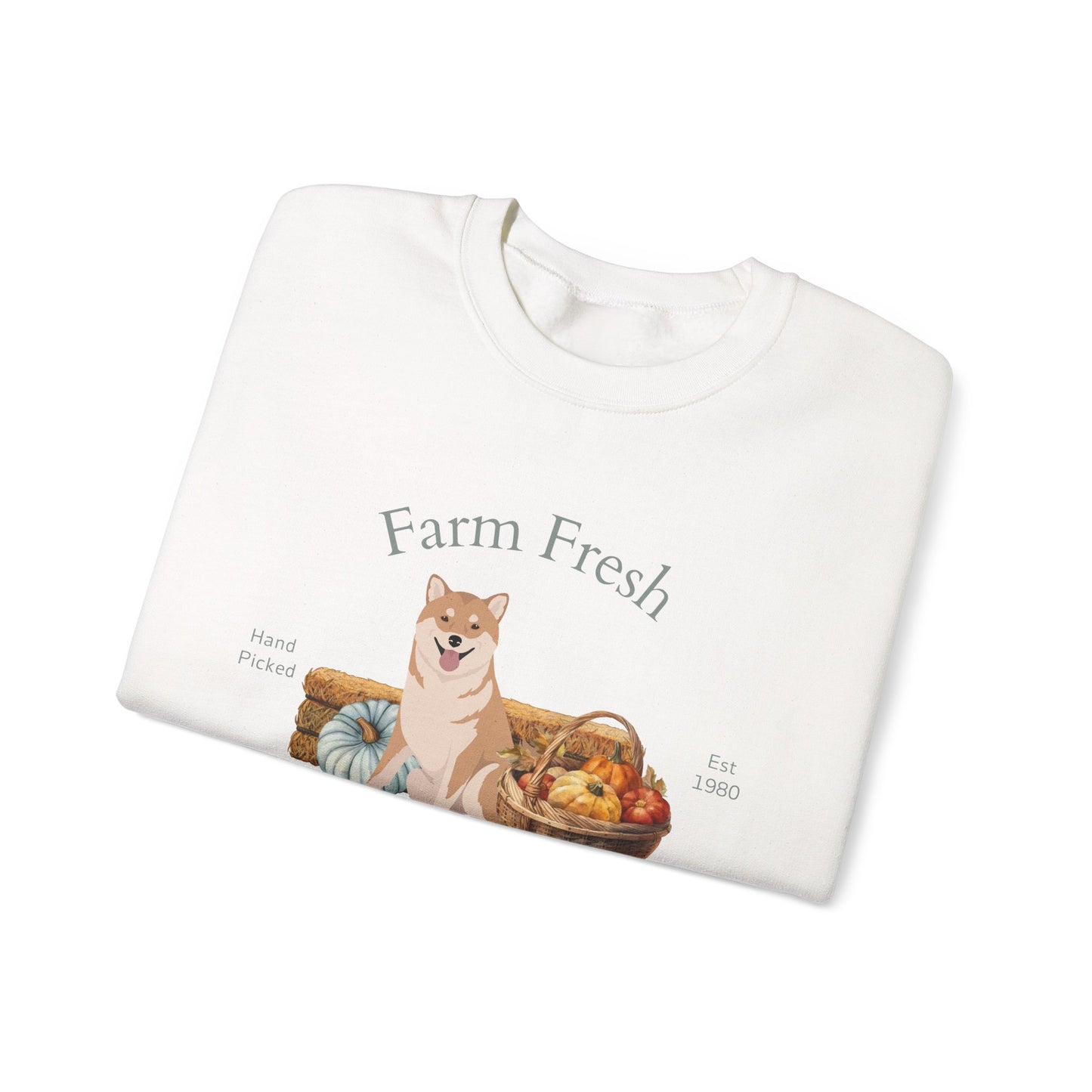 Shiba Inu Dog Fall Farm Fresh Unisex Heavy Blend Crewneck Sweatshirt