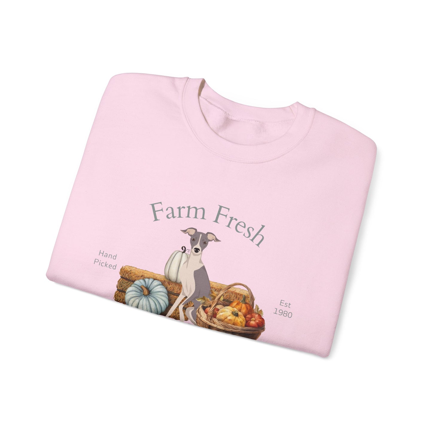 Italian Greyhound Dog Fall Farm Fresh Unisex Heavy Blend Crewneck Sweatshirt