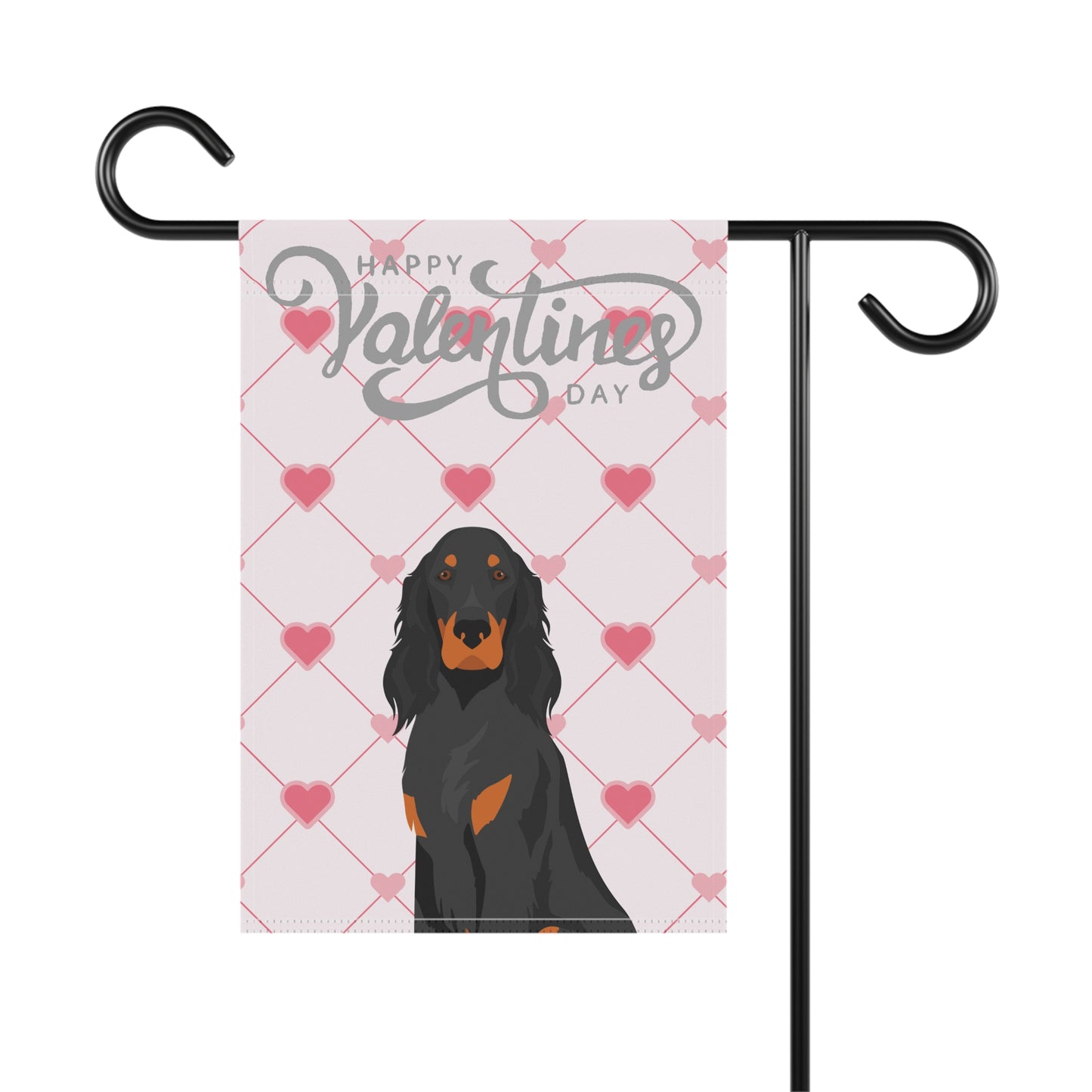 Gordon Setter Dog Valentines Day Garden Flag